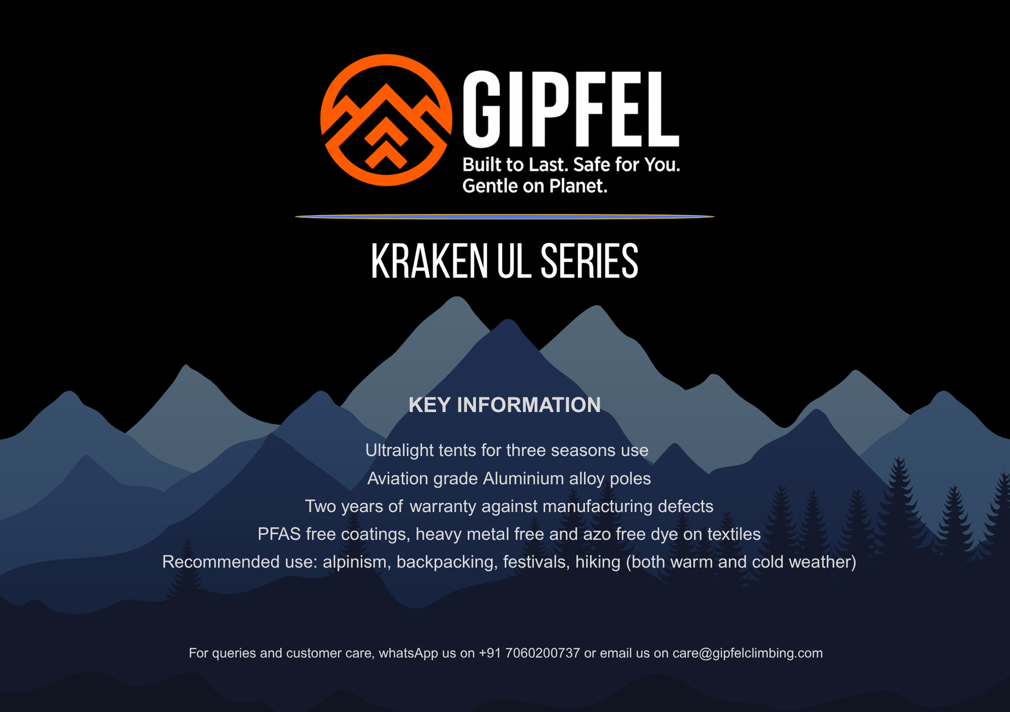 Gipfel Kraken tent Key features
