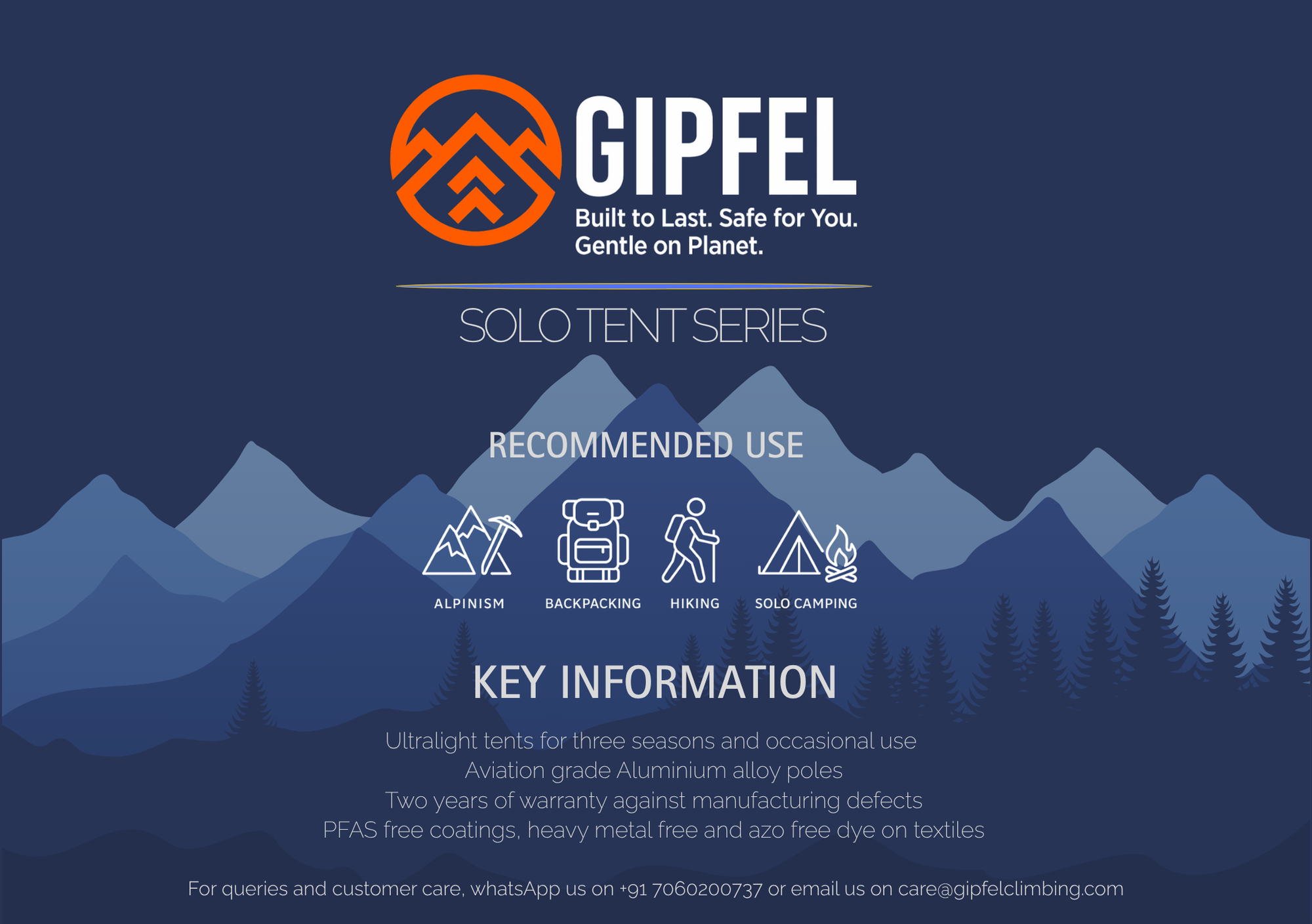Gipfel Solo ultralight tent features